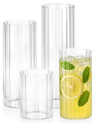 Image de Verres à boire - 560 ml - Lot de 4 - Verre - Rose