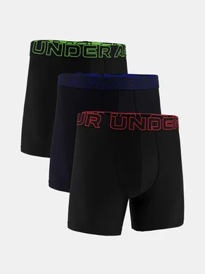 Image de UNDER ARMOUR Boxers Homme, Lot de 3 - Performance Tech Boxer Briefs Solid 6'', Stretch, uni Noir/Vert/Bleu/Rouge S