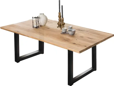 Produktbild von SIT Möbel Esstisch aus Wildeiche 240 cm | Platte 40 mm natur | Gestell Metall antikschwarz | B 240 x T 100 x H 75 cm | 15473-11 | Serie TABLES & CO