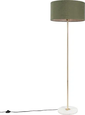 Produktbild von Messing Stehlampe mit Grünem Schirm 50 cm Kaso