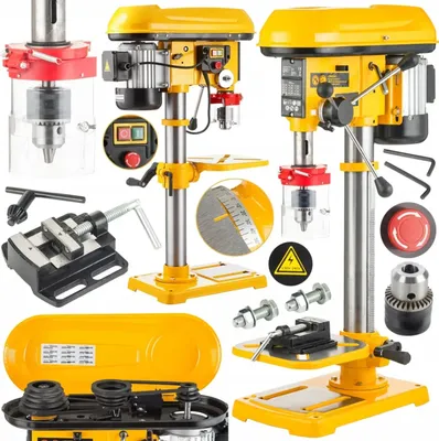Produktbild von KRAFT&DELE | Tischbohrmaschine, Leistung 1850W, Bohrfutter 1.5-13mm, 600-2650 Umdrehungen, 5-stufiger, Standbohrmaschine, Säulenbohrmaschine