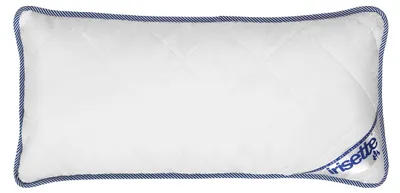 Produktbild von Irisette Body Contour Kopfkissen 40x80 cm mit abnehmbarem Bezug aus Softer Microfaser, waschbar bis 60°C, weiß/blau,  , produziert nach deutschem Qualitätsstandard