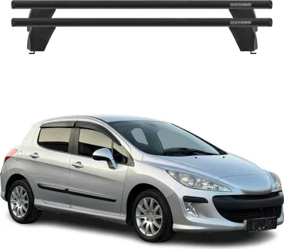 Image de Menabo Barres de toit Transversales pour Peugeot 308 2007-2014 Alu Noir 2x ABE