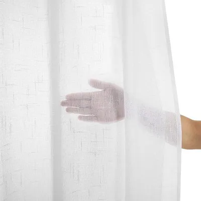 Zdjęcie produktu dla Unyqoos® Prześwitujące zasłony z lnu, zestaw 2 sztuk, 215 x 140 cm, z taśmą marszczącą, przepuszczające światło, idealne do salonu i sypialni