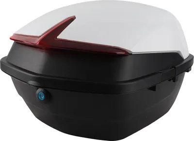 Obrázok produktu pre Zadný kufor na skúter, vodotesný, nárazuvzdorný, veľkokapacitný, univerzálny zadný kufor na motorku, biely