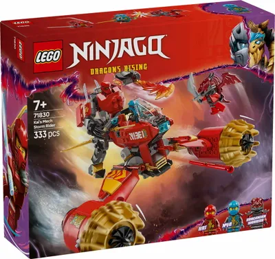 Productafbeelding van LEGO NINJAGO Kai's Stormrider Mech - Vliegende motorfiets speelgoed met 3 minifiguren - Mech met beweegbaar hoofd, armen en benen - Bouwspeelgoed - Cadeau voor jongens en meisjes vanaf 7 jaar, 71830