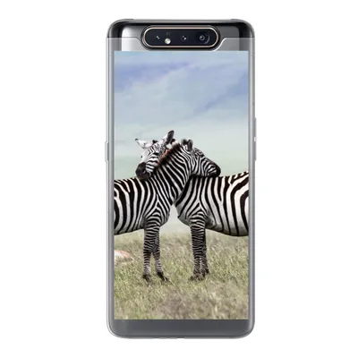 Produktbild von MuchoWow® Handyhülle Schutzhülle Hülle für Samsung Galaxy A80 Zebras - Gras - Schwarz - Weiß Silikon Softcase Handy Hülle - Schutzdeckel