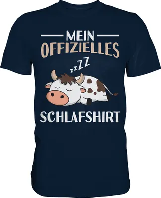 Produktbild von Offizielles Schlafshirt Nachthemd Schlafanzug Pyjama Kuh T-Shirt – Navy / 3XL