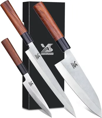 Imagen del producto de Conjunto de cuchillos para sushi, cuchillo para sashimi, cuchillo Yanagiba, cuchillo para pescado, ideal para cortar