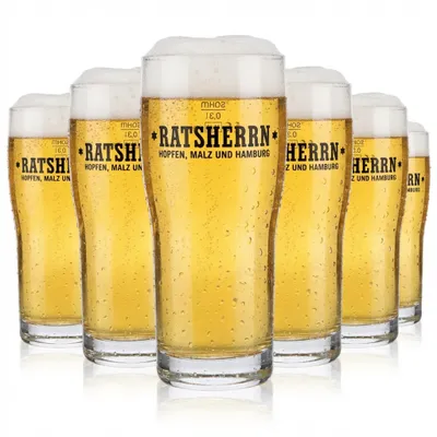 Produktbild von 6x Ratsherrn Pils Bierglas 0,3l Biergläser"Brewhouse" Exclusive Becher