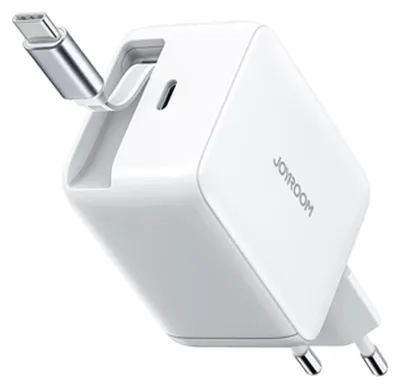 Produktbild von Ładowarka Sieciowa Joyroom Jr-Tcl06 67W Gan Z Wbudowanym Zwijanym Kablem Usb-C - Biała