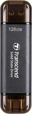 Produktbild von Transcend ESD310C, 128 GB, USB Type-A / USB Type-C, USB 3.2 Gen 2x2, 1050 MB/s, 10 Gbit/s, Schwarz