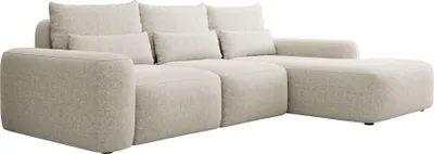Produktbild von Selsey Carnos – Ecksofa mit Schlaffunktion, Lendenkissen, Chenille, Creme, rechts