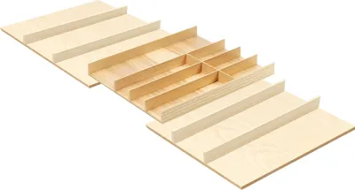 Immagine prodotto di Portaposate FineLine per cassetto da 100-120 cm, portaposate in rovere per cucina