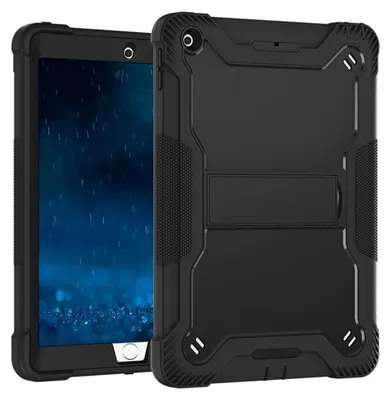 Obrázek produktu pro Pouzdro a ochranné sklo Techsuit Rugged TabShell pro iPad 9,7 (2017 / 2018) – černé