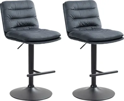 Produktbild von 2er Set Barhocker HLO-CP247 Samt schwarz  dunkelgrau