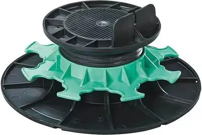 Produktbild von Terrassenfuß, 8 Stück, Höhenverstellung: 50 mm - 80 mm, schwarz/grün