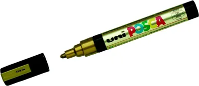 Produktbild von Uni-Ball PC-5M Marker Rundspitze Gold