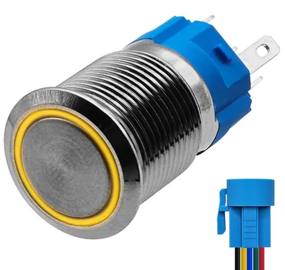 Produktbild von ProRide Metall-Drucktaster 16 mm 12V/24V ON/OFF mit LED, spritzwasserg.