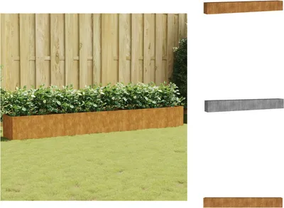 Productafbeelding van vidaXL Verhoogde plantenbak 360x40x40 cm, cortenstalen uitvoering - Bloempotten en plantbakken