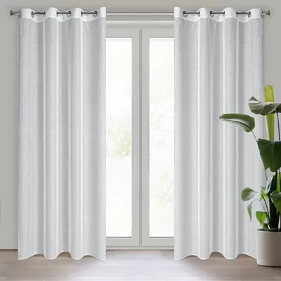 Obrázek produktu pro Záclona LOARA bílá stříbrná 140x250 cm závěs s očky