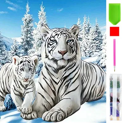 Produktbild von RealG RC-K-025 5D-Diamantmalerei-Set, 20 x 20 cm, Schneetiger