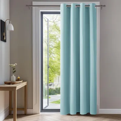 Image de Rideau occultant, protection contre le froid, rideau pour chambre à coucher, opaque, 240x140 cm, bleu ciel, 1 pièce