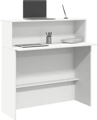 Produktbild von vidaXL Recepční stůl bílý 100x50x103,5 cm materiál na bázi dřeva