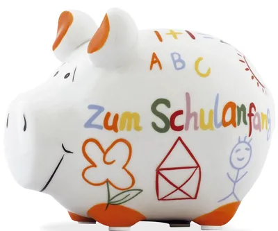 Produktbild von Sparschwein Zum Schulanfang - KCG Kleinschwein 101570 - Marken-Sparschwein