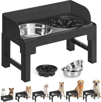 Produktbild von Hundenapf erhöht, Futternapf mit Gestell, Fressnäpfe, höhenverstellbar und neigbar, Futterstation, Ergonomischer Tiernahrungstation