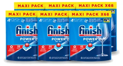 Produktbild von 6 x Finish Powerball Power All in 1 Geschirrspültabs - Vorteilspackung - 6 Stücke