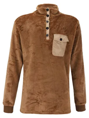 Immagine prodotto di Elzusha - Maglione in pile da uomo con colletto alto e maniche lunghe