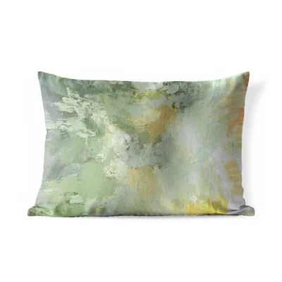 Obrázek produktu pro MuchoWow® Vnější polštář - Olejomalba zelená -60x40 cm- Odolnost proti povětrnostním vlivům - polštář do obývacího pokoje