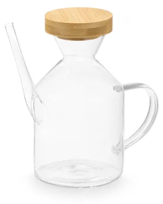 Productafbeelding van VIVALTO | Bierkan - Bierdispenser - 600 ml - Borosilicaatglas - Kan - Deksel van bamboe