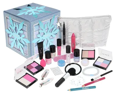 Produktbild von Beauty Adventskalender SNOWFLAKE PUZZLE CUBE ICE BLUE 24 Überraschungen zum Schminken und Stylen im neuem Puzzle Cube-Adventskalender mit veganer Kosmetik