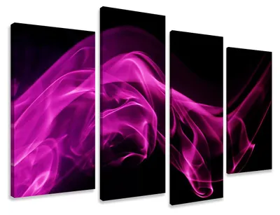 Produktbild von Visario Leinwandbild Magenta Abstraktion 130x80 cm – 4-teilig, Bild Wandbild Kunstdruck, aufhängfertig, Echtholzrahmen, Zackenaufhänger, Art. 6142