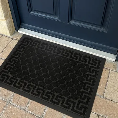Produktbild von Fußmatte Tivoli 50x80 cm Schwarz – für Innen & Außen, rutschfest, modernes 3D-Design, leicht zu reinigen, Schmutzfangmatte für die Haustür