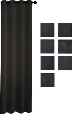 Produktbild von Gardinen Vorhänge Ösenvorhang 140*240/250 cm 100% Polyester (Schwarz 75)