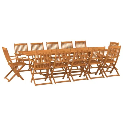 Image de ensemble de jardin 13 pièces 280x90x75 cm en acacia massif