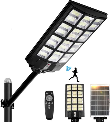 Produktbild von Solar Straßenlaterne 1152 LED Solarleuchte 80000lm Wasserdicht Flutlicht mit Bewegungssensor und Fernbedienung für Außen Garten Terrasse Parkplatz