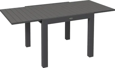 Produktbild von Outsunny Gartentisch Esstisch für 6 Personen Terrassentisch Erweiterbarer Balkontisch bis 70 kg belastbar Aluminium Grau 81/162 x 80 x 75 cm