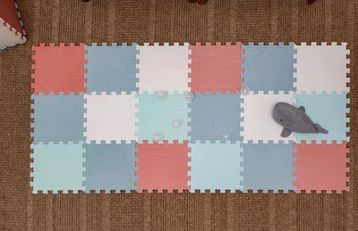 Produktbild von 18 Teile Spielmatte Baby Puzzlematte - 30x30 Krabbelmatte Bodenmatte Kinderzimmer