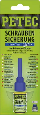 Produktbild von Petec Schraubensicherung mittelfest blau Schraubenkleber Flasche 5g