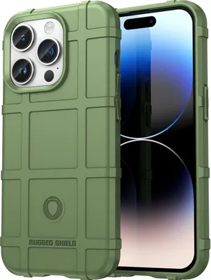 Produktbild von Mobigear Rugged Shield iPhone 15 Pro Hülle Flexibles TPU Backcover Stoßfest - Grün