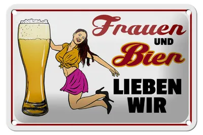 Produktbild von Blechschild Spruch 18x12cm Frauen und Bier lieben wir