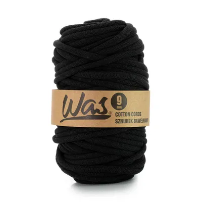 Image de Cordon en coton Cordon tressé en coton Cordon à âme en polyester Pour le macramé Cordon de macramé pour loisirs créatifs 9 mm 50 m noir DIY WAS
