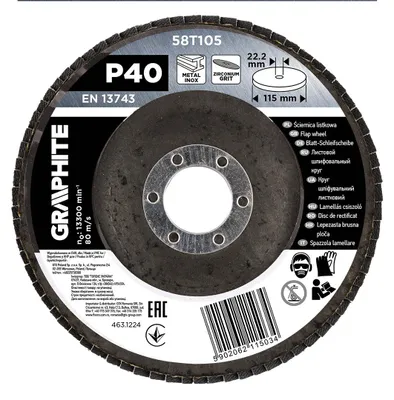 Imagen del producto de Disco de circonio laminado, 115 x 22,2 mm, grano P40