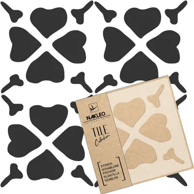 Produktbild von Tile Fliesen Schablone zum Malen 33x33 cm, Matisse Moderne Blumen Abstraktion, Kunststoff Wiederverwendbare Bodenschablone DIY