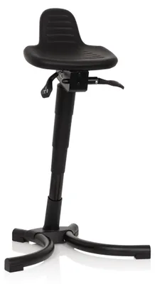 Produktbild von hjh OFFICE Stehhilfe ergonomisch TOP WORK 34 Sitz-Steh-Hocker, Arbeitshocker höhenverstellbar bis 150 kg belastbar, Sitzhöhe 60 - 76 cm Hartschaum