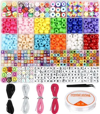 Produktbild von Armband-Bastelset, Perlenarmband-Bastelset für Anfänger, Perlen zur Schmuckherstellung, Freundschaftsarmbänder